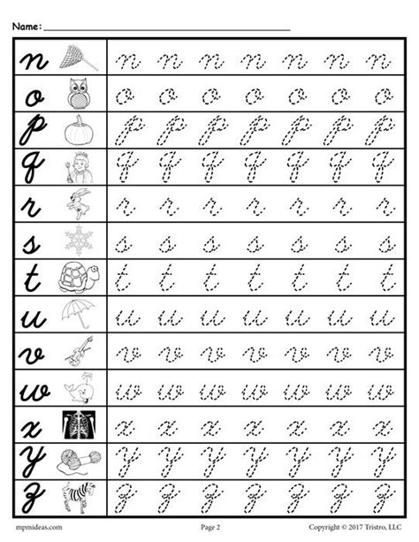The seasons worksheets free printable. Cursive Writing A To Z Small Letters Practice Worksheets ...