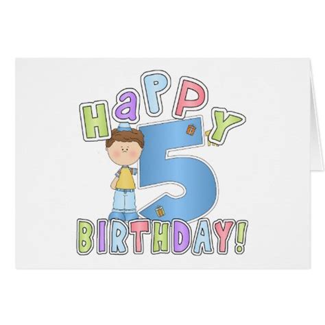 Boys Happy 5th Birthday Greeting Card Zazzle