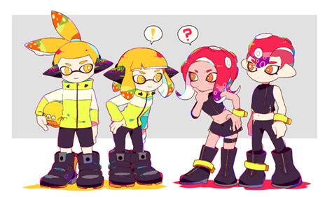 Inkling Octoling And Zapfish Splatoon And 1 More Drawn By Whitedays
