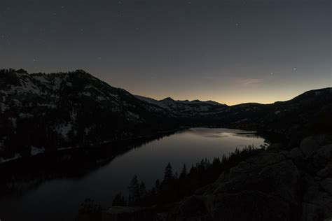 Wallpaper Lake Water Mountains Night Sky Landscape 6000x4000