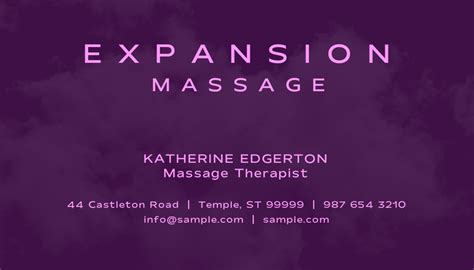 Business Card Massage Therapist 06 사용자 지정 가능 Business Card 템플릿 Shutterstock