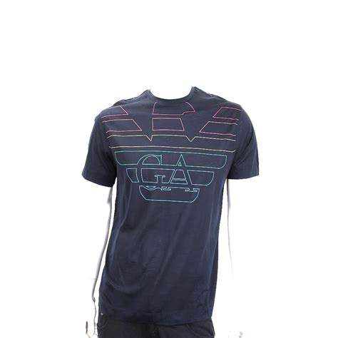 4.7 out of 5 stars 642. Emporio Armani GA 多彩老鷹標誌深藍天絲棉短T(男款) | 精品服飾/鞋子 | Yahoo奇摩購物中心