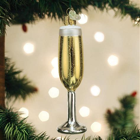 Old World Christmas 32441 Champagne Flute Glassblown Ornament
