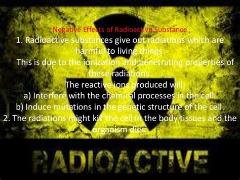 The main chemical effect associated with exposure to uranium and its compounds is kidney toxicity. PHYSICS F5 5.5 Importance of managing radioactive substance