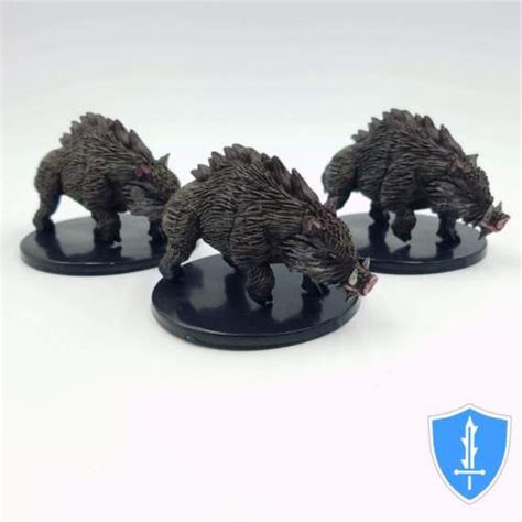 Dire Boar X3 Dungeons Deep 26 Pathfinder Battles Dandd Miniature Ebay