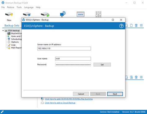 It is possible to add an unlimited number of esxi free servers to the web console and manage backups of all virtual machines from one place. 2. Configuring a VMWARE ESX(I) / VSPHERE incremental ...
