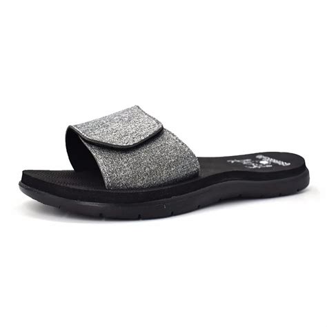 Buy Women Velcro Adjustable Cushioned Slides Slippers