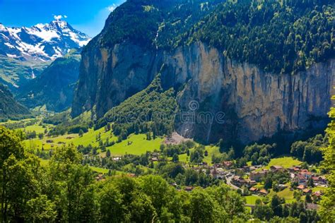Mountain Village Lauterbrunnen Switzerland Stock Image Image Of