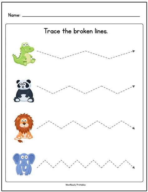 Trace The Lines Worksheets For Preschoolers