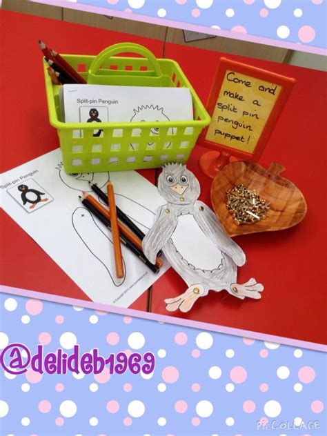 Penguin Split Pin Puppet Activity Using Printable From Sparklebox