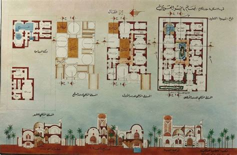 Arabic House Plan And Section Scenic Design Sketch Arabic House