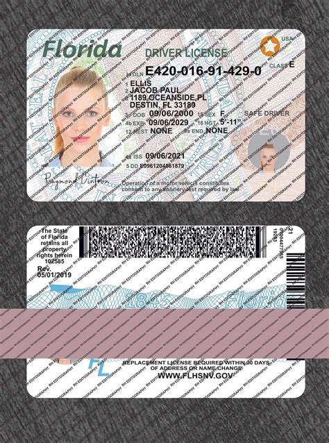 Florida New Driving Licence Psd Template 2023 Fully Editable High