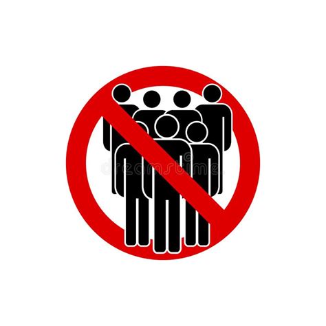 No Crowd Icon Quarantine Prohibition Sign Vector Illustration Stock
