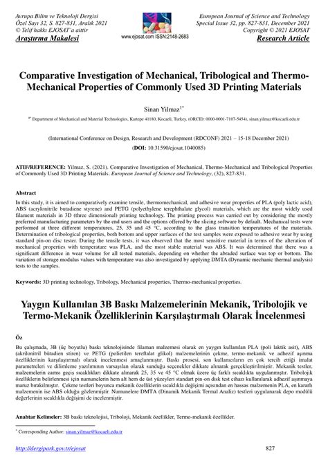 Pdf Comparative Investigation Of Mechanical Tribological And Thermo
