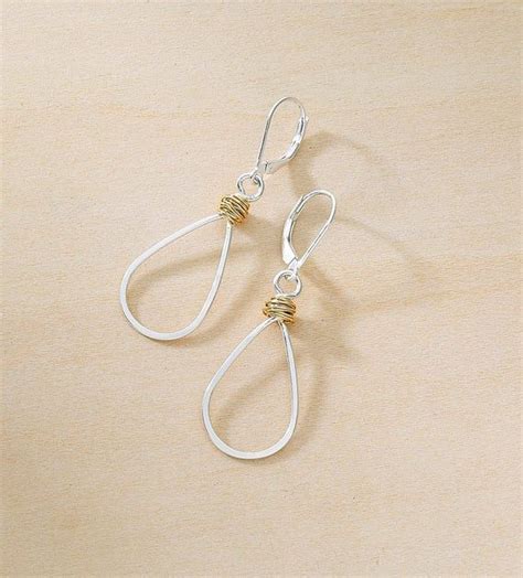 Silver Teardrop Earrings Wire Wrap Teardrops Everyday Style Etsy