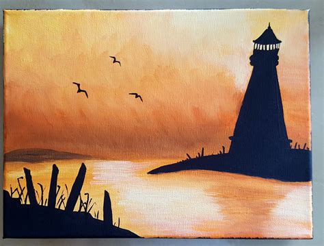 Lighthouse Sunset Canvas Painting Gefällt Pinterest