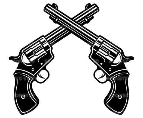 Crossed Pistols Svg Crossed Guns Svg Vector Cut File For Cricut
