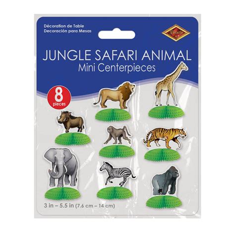 Case Of 96 Beistle Jungle Safari Animal Mini Centerpieces