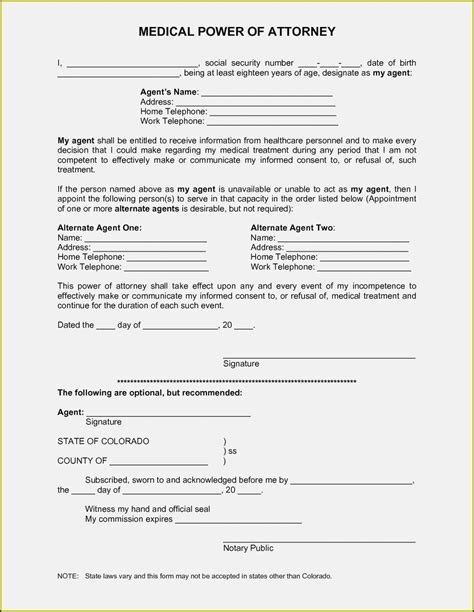 Medical Power Of Attorney Free Printable Forms Printable Forms Free