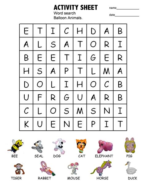 Printable word searches for kids