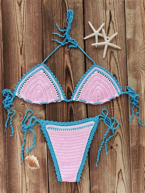 stylish women s crochet hit color bikini colorful bikinis bikinis bikini for women