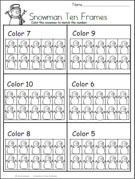 Color the Snowmen Math Worsheet - Made By Teachers