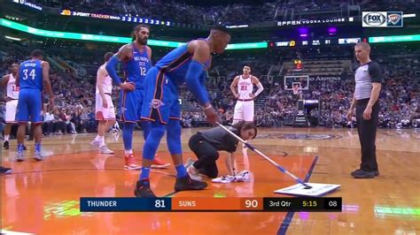 Russell Westbrook Mops The Floor For Himself Youtube