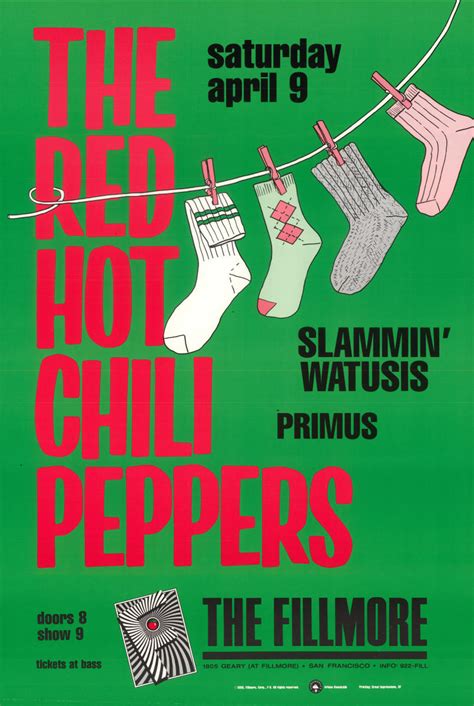Red Hot Chili Peppers Vintage Concert Poster From Fillmore Auditorium