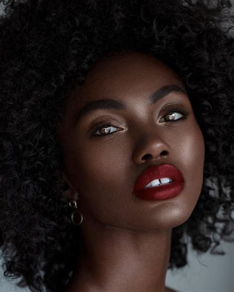 Pin On Red Lip Makeup Look Black Women
