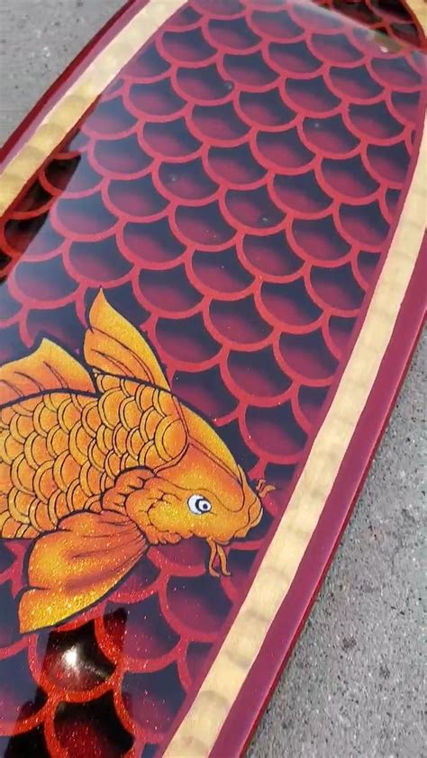 Koi Fish Skateboard With House Of Kolor Kandy Apple Red Tangerine And