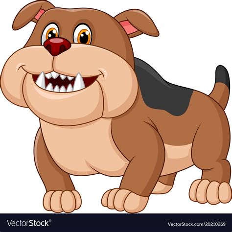 Cartoon Bulldog Isolated On White Background Vector Image