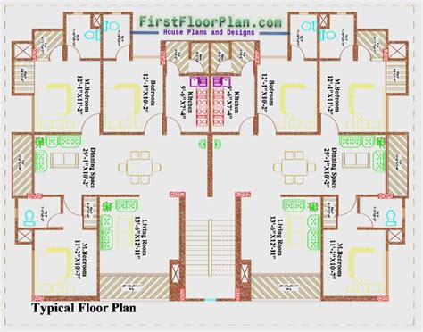 Apartment Building Typical Floor Plan 80 X 75 Floor Plan Floor Plans