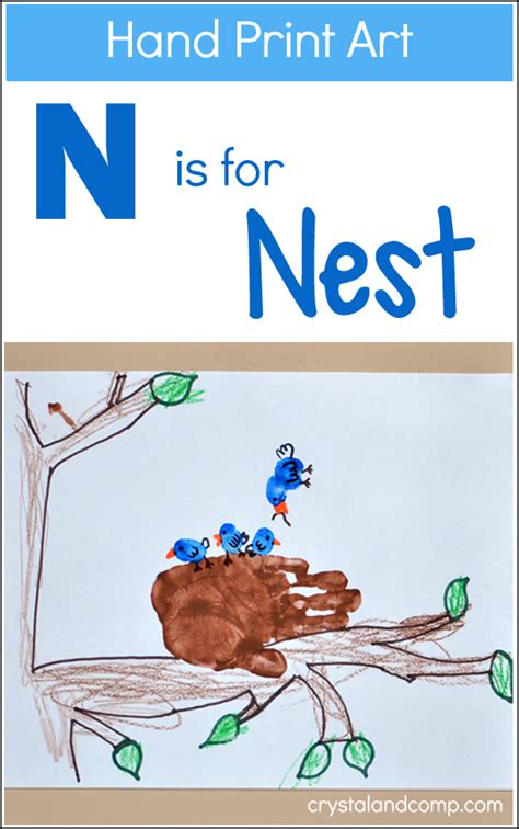 N Is For Nest Handprint Craft And Letter N Worksheets Artofit