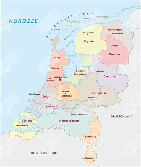 Magnetick Mapa Holandska Administrat Vna Farebn