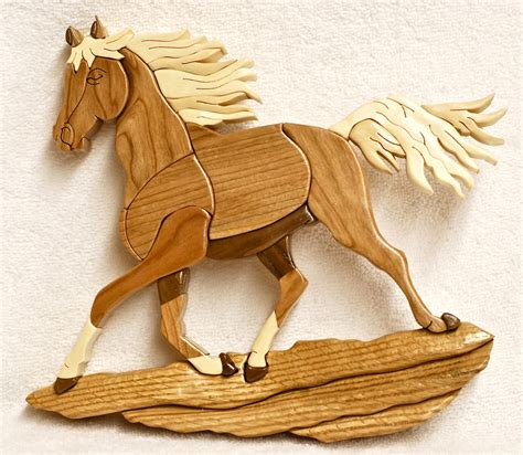 Running Horse 37 Pieces Approx Size 8 12x11 Made Of Cherry