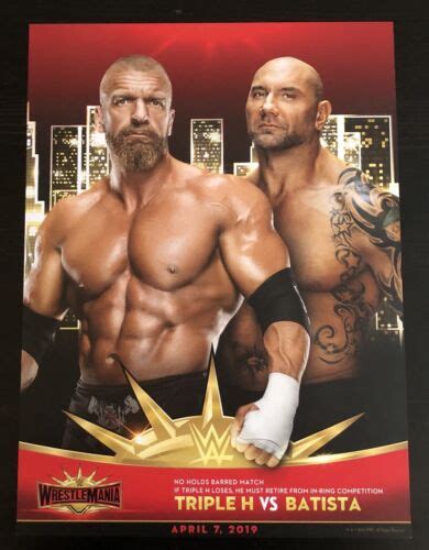 Wwe Wrestlemania 35 Triple H Vs Batista No Holds Barred Match Card