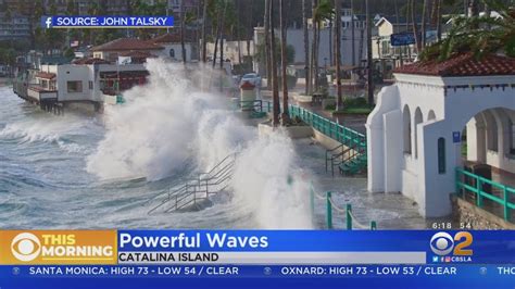 high waves spotted crashing into catalina island youtube