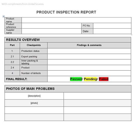 18 Editable Inspection Report Templates Writing Word Excel Format