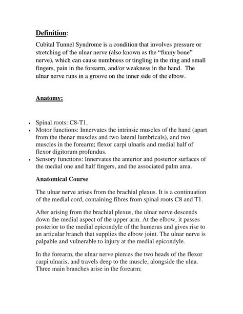 Solution 17 Cubital Tunnel Syndrome Studypool