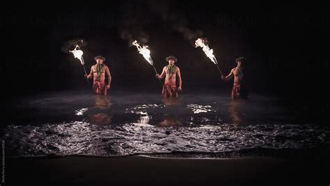 Traditional Hawaiian Fire Dancers By Stocksy Contributor Shelly