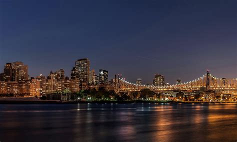 Photos New York City Usa Bridges Sky Night Cities