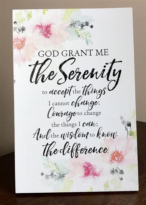 Serenity Prayer Plaque With Easel And Hanging Hook God Grant Me The