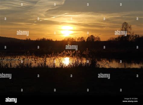 Sunset Over Water And Reeds Hi Res Stock Photography And Images Alamy