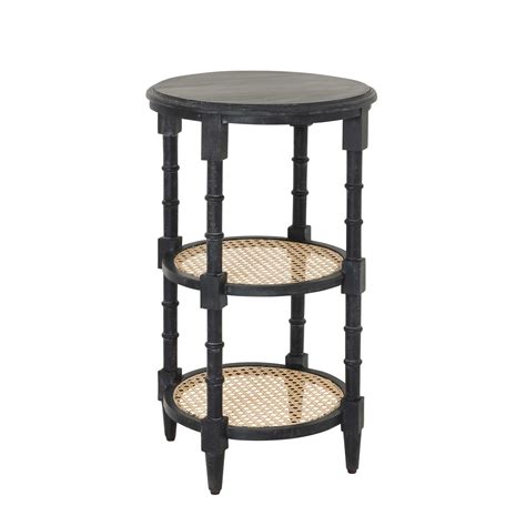 Raffles Tall Black Round Side Table Round Side Table Wood Side Table