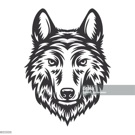 Lineart Desain Kepala Rubah Hewan Ternak Logo Atau Ikon Serigala