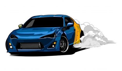 Sleek Drift Car Vector Illustration