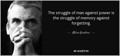 Milan Kundera Quote The Struggle Of Man Against Power Is The Struggle
