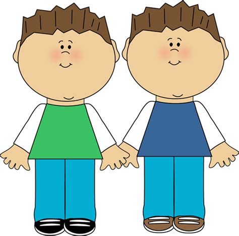 Twin Brothers Clip Art Image