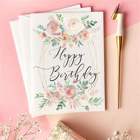 Printable Birthday Card For Her Birthday Cards Floral Printable Lover Birthday Cards For Her