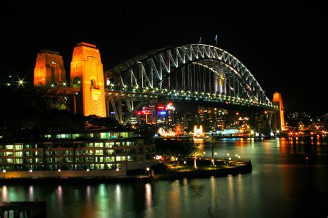 Sydney Harbor Bridge At Night Sydney Australia Flower Accessories
